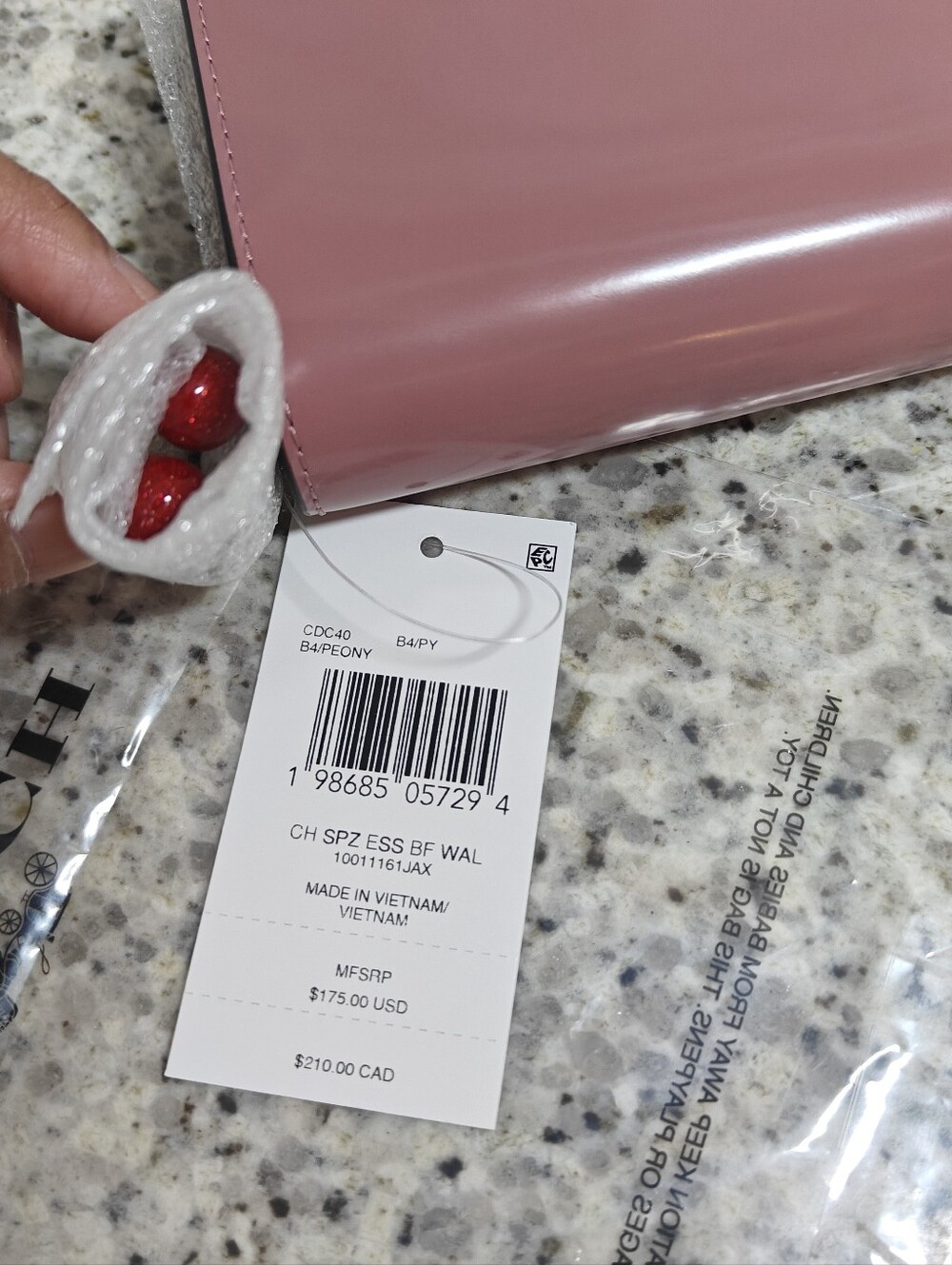 Coach Essential Billfold Wallet With Charms (peony pink) - Picture 3 of 11